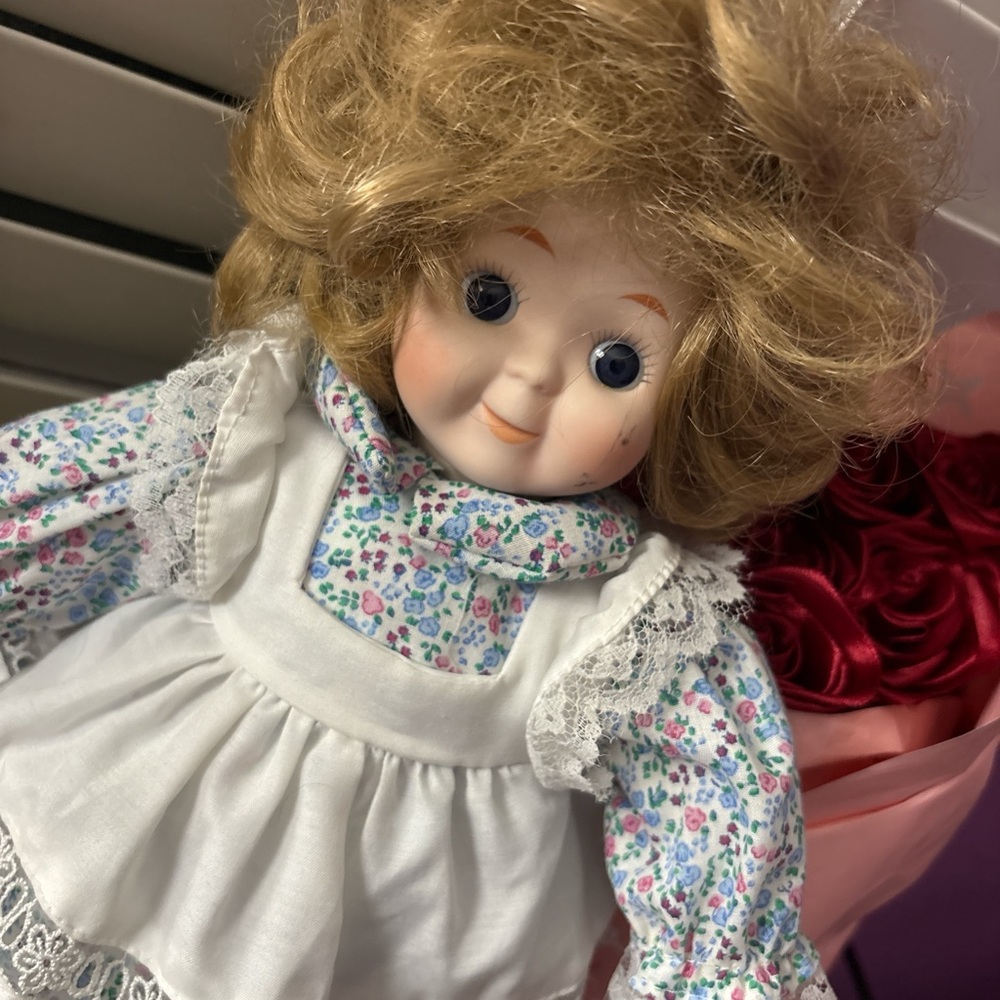 Floral Dress Porcelain Doll